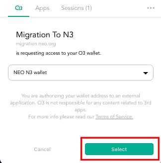 migrazione neo sito web O3 wallet Neo n3
