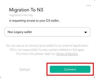 migrazione neo sito web connessione wallet legacy